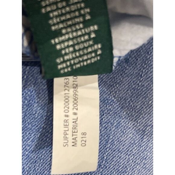 Lauren Ralph Lauren Jeans Women Size 14 Blue Cotton Denim Mid Rise Outdoor Pant - Picture 8 of 9